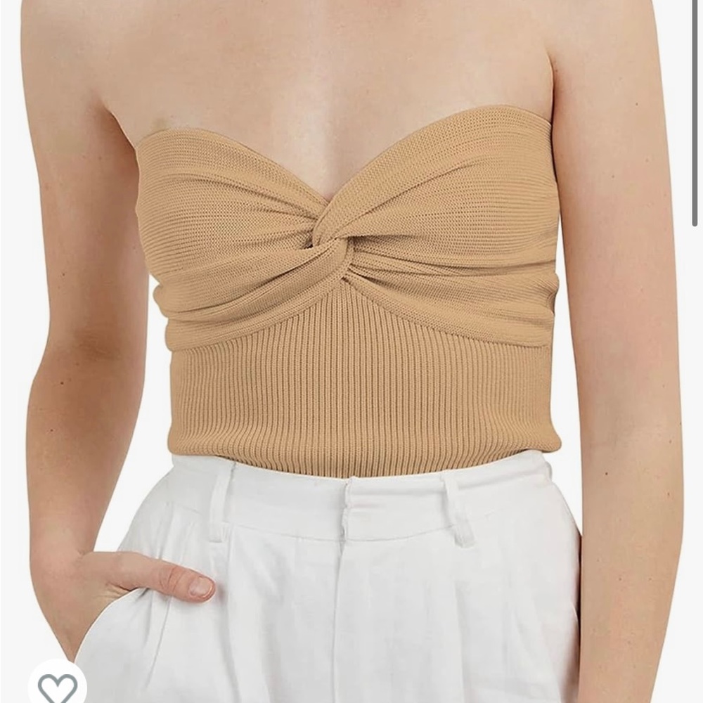 Strapless knit Amazon top